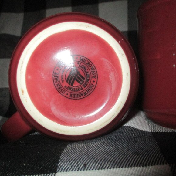 COPY - 2 Longaberger Pottery Woven Traditions Butternut & Paprika Coffee 12oz M… - Picture 3 of 6